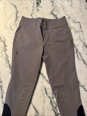Cavalleria Toscana Taupe Equestrian Riding Breeches with Silicone Grip